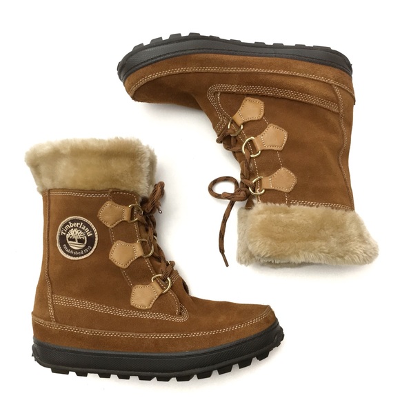 Timberland Shoes - Timberland Suede Lace Up Fur Trim Nordic Boots